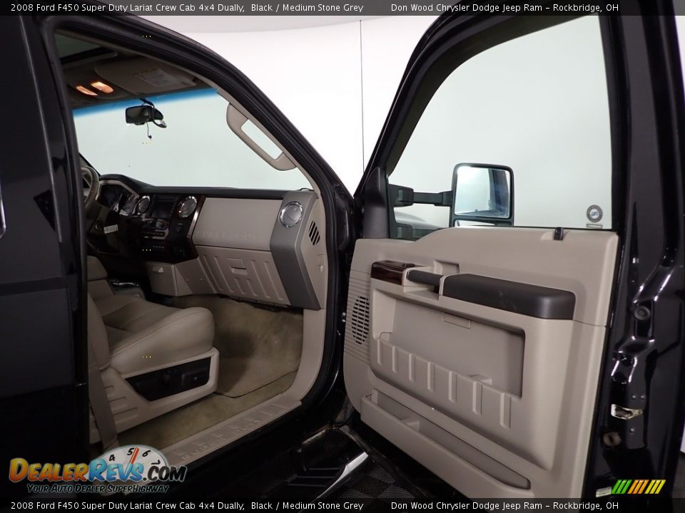 2008 Ford F450 Super Duty Lariat Crew Cab 4x4 Dually Black / Medium Stone Grey Photo #25