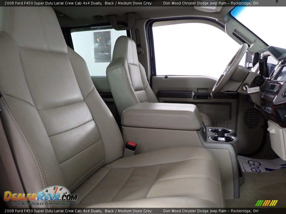 2008 Ford F450 Super Duty Lariat Crew Cab 4x4 Dually Black / Medium Stone Grey Photo #26
