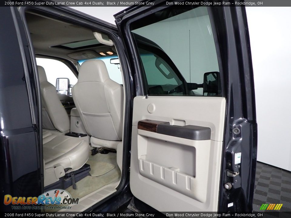 2008 Ford F450 Super Duty Lariat Crew Cab 4x4 Dually Black / Medium Stone Grey Photo #28
