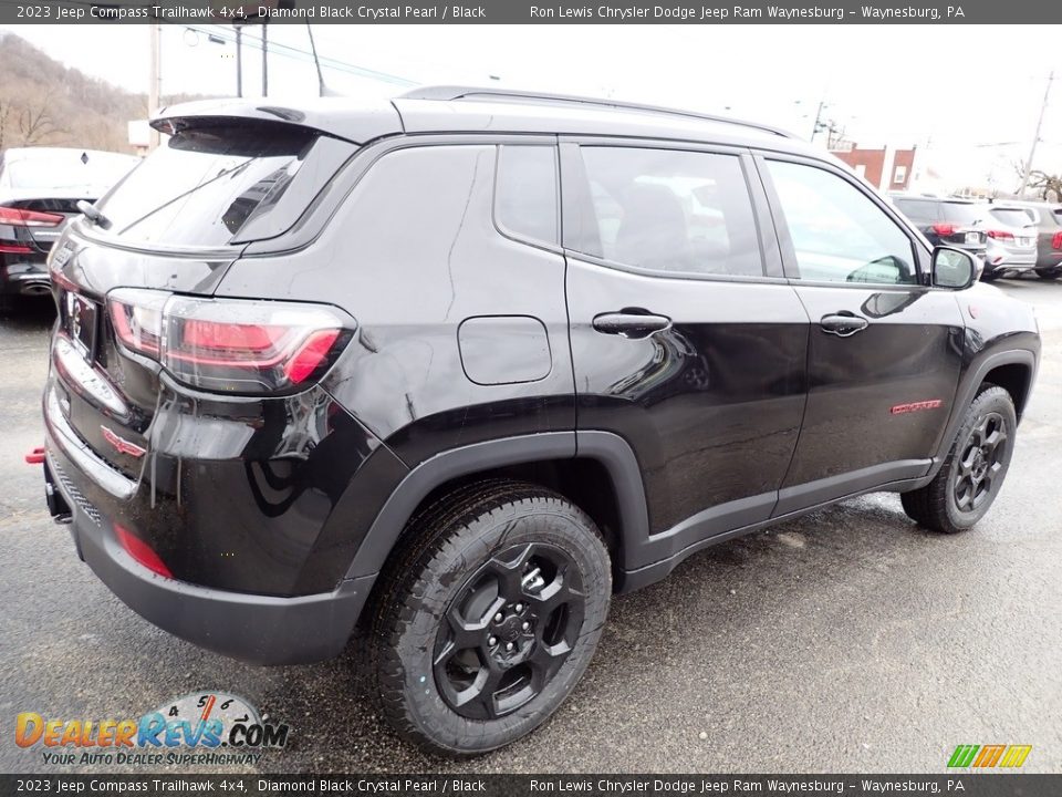 2023 Jeep Compass Trailhawk 4x4 Diamond Black Crystal Pearl / Black Photo #6