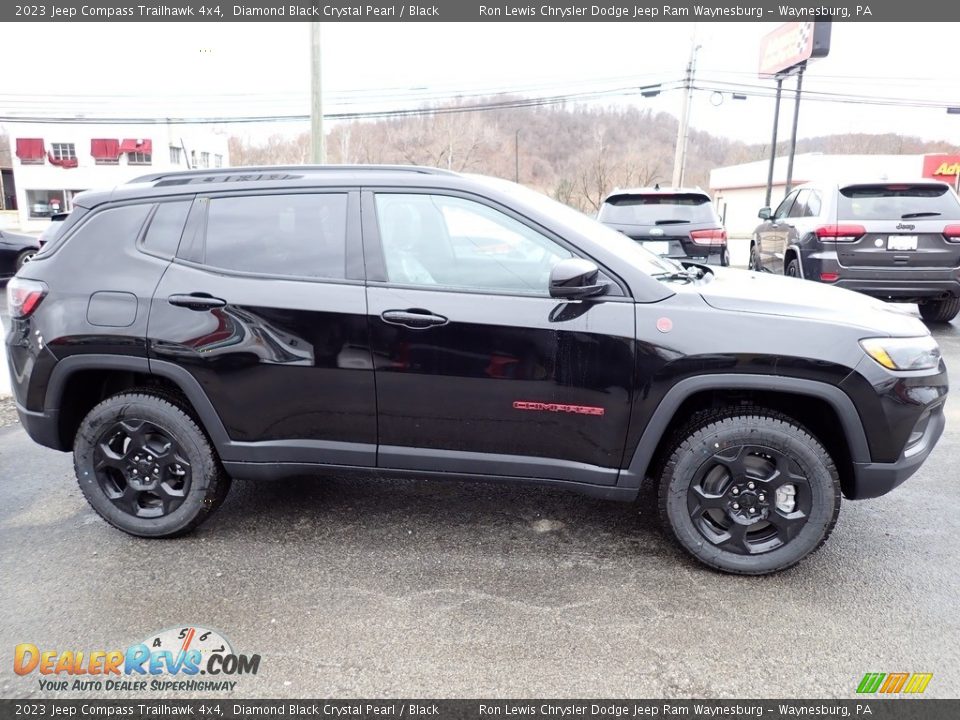 Diamond Black Crystal Pearl 2023 Jeep Compass Trailhawk 4x4 Photo #7