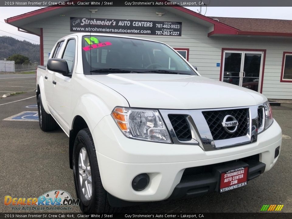 2019 Nissan Frontier SV Crew Cab 4x4 Glacier White / Steel Photo #1