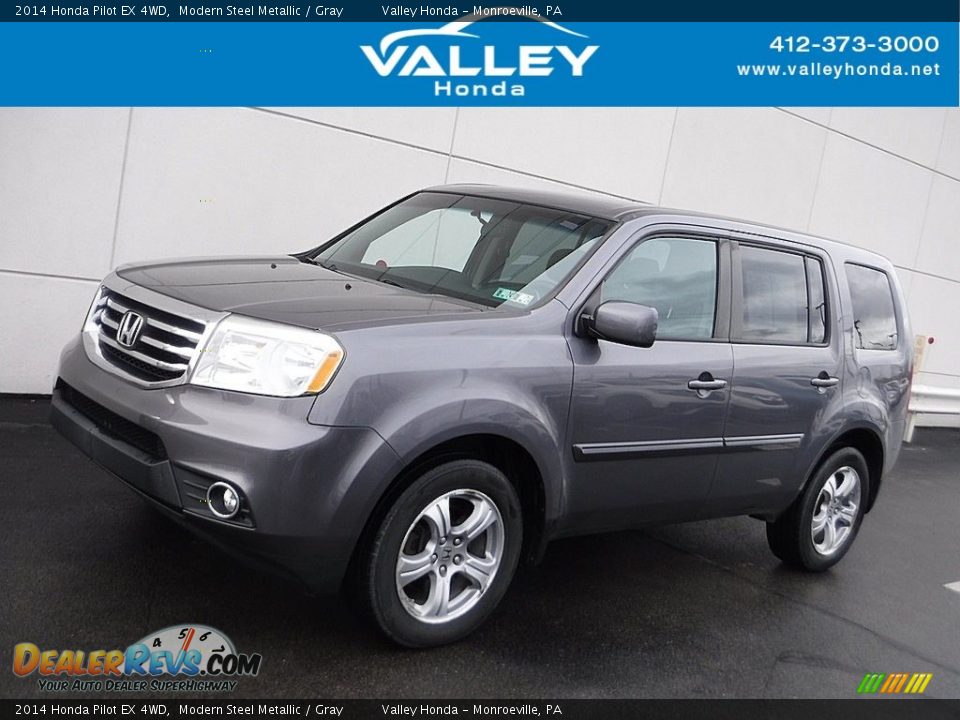 2014 Honda Pilot EX 4WD Modern Steel Metallic / Gray Photo #1