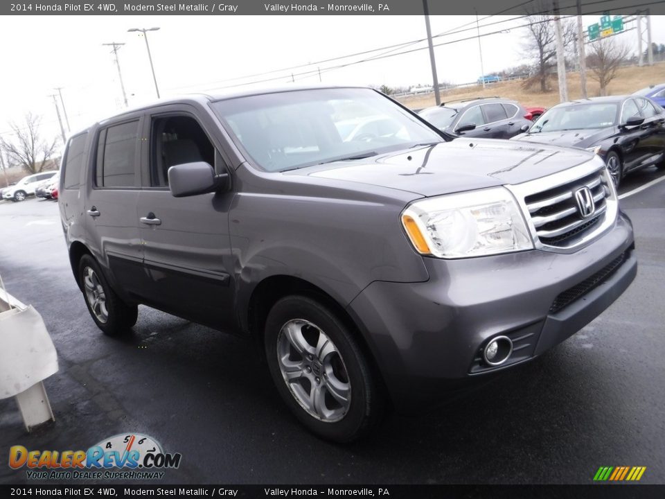 2014 Honda Pilot EX 4WD Modern Steel Metallic / Gray Photo #4