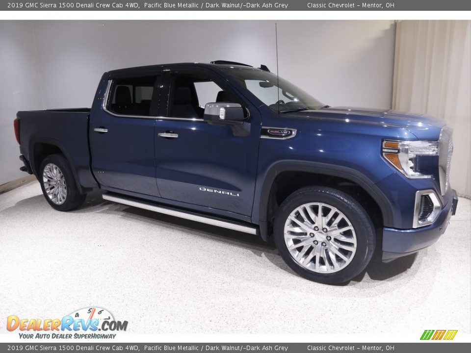 2019 GMC Sierra 1500 Denali Crew Cab 4WD Pacific Blue Metallic / Dark Walnut/­Dark Ash Grey Photo #1