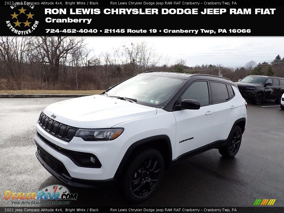 2022 Jeep Compass Altitude 4x4 Bright White / Black Photo #1