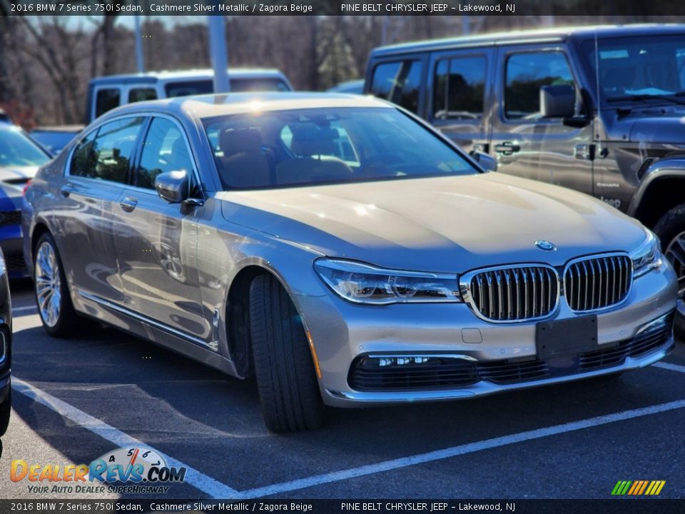 2016 BMW 7 Series 750i Sedan Cashmere Silver Metallic / Zagora Beige Photo #3