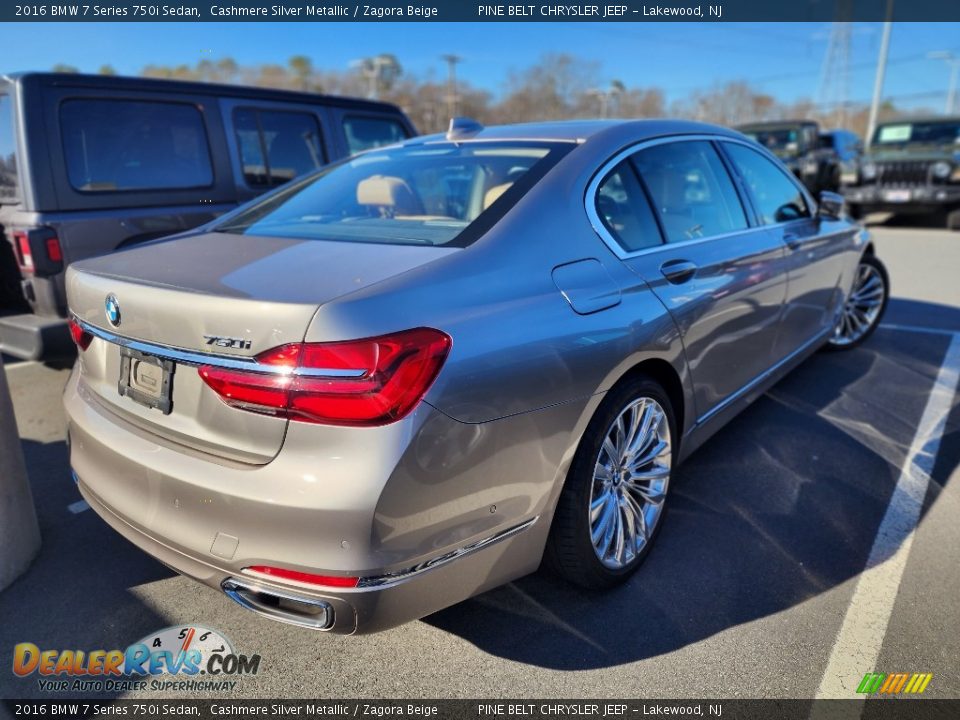 2016 BMW 7 Series 750i Sedan Cashmere Silver Metallic / Zagora Beige Photo #5