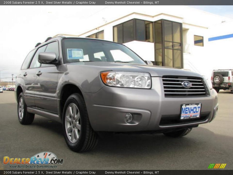 2008 Subaru Forester 2.5 X Steel Silver Metallic / Graphite Gray Photo #3