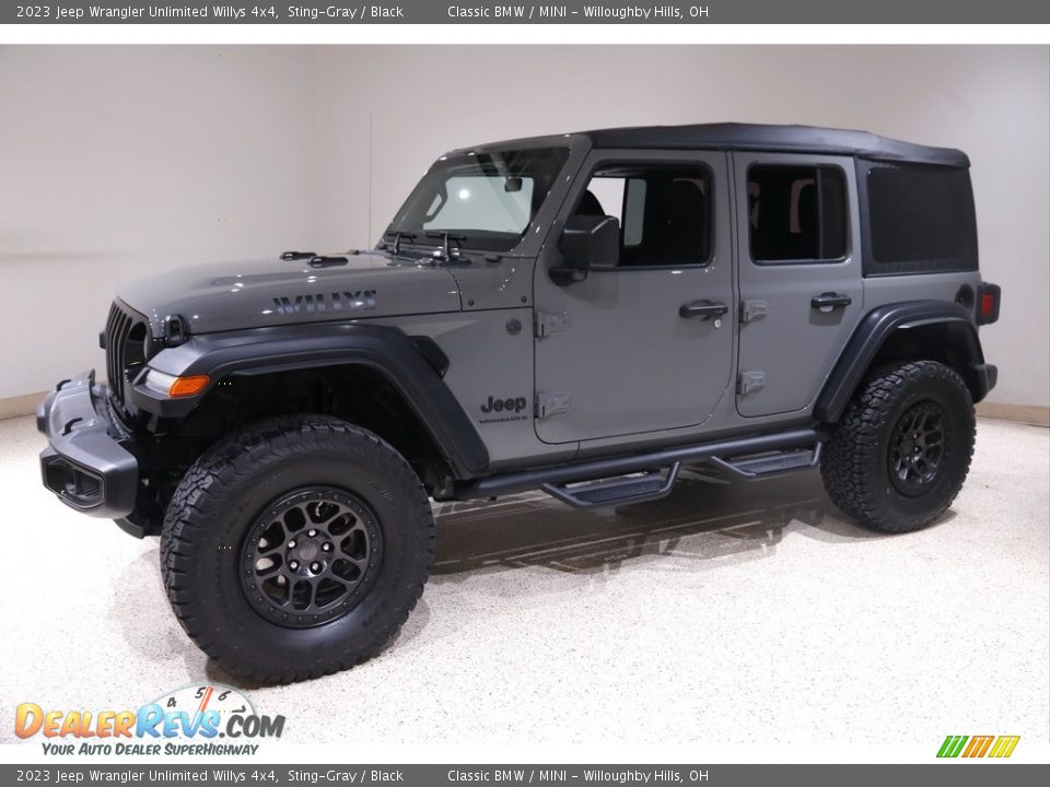 2023 Jeep Wrangler Unlimited Willys 4x4 Sting-Gray / Black Photo #3