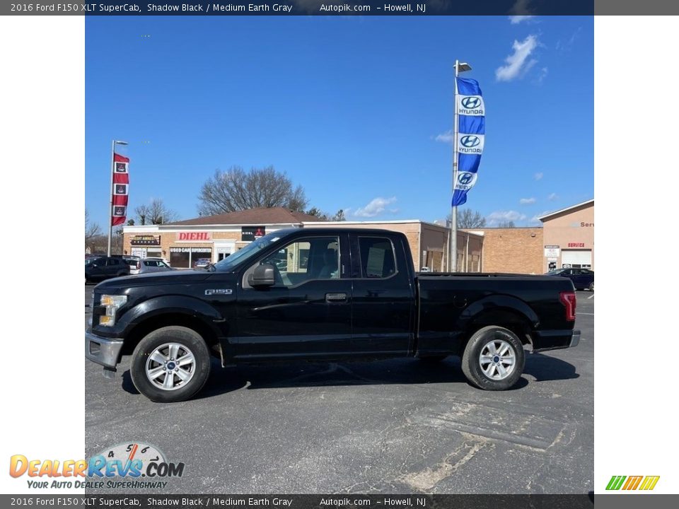 2016 Ford F150 XLT SuperCab Shadow Black / Medium Earth Gray Photo #2