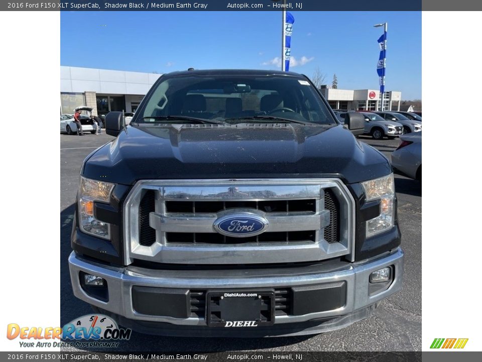 2016 Ford F150 XLT SuperCab Shadow Black / Medium Earth Gray Photo #8