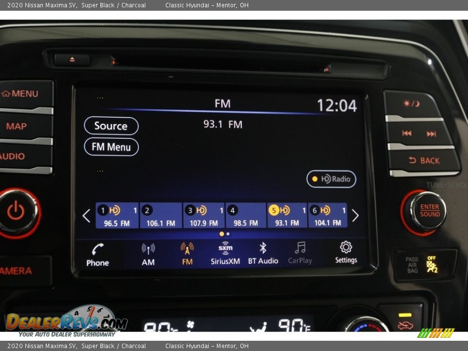 2020 Nissan Maxima SV Super Black / Charcoal Photo #12