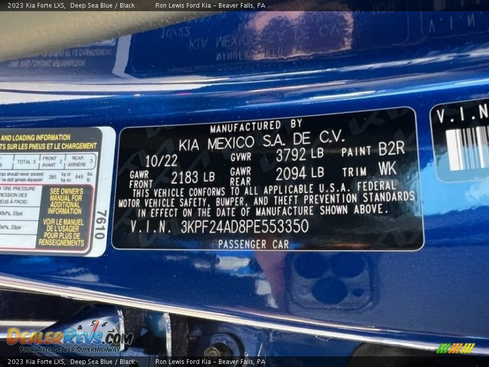 2023 Kia Forte LXS Deep Sea Blue / Black Photo #19