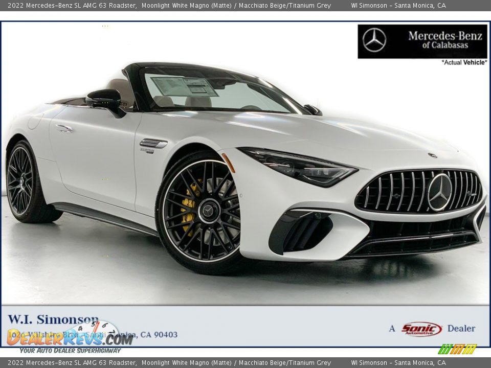 2022 Mercedes-Benz SL AMG 63 Roadster Moonlight White Magno (Matte) / Macchiato Beige/Titanium Grey Photo #1