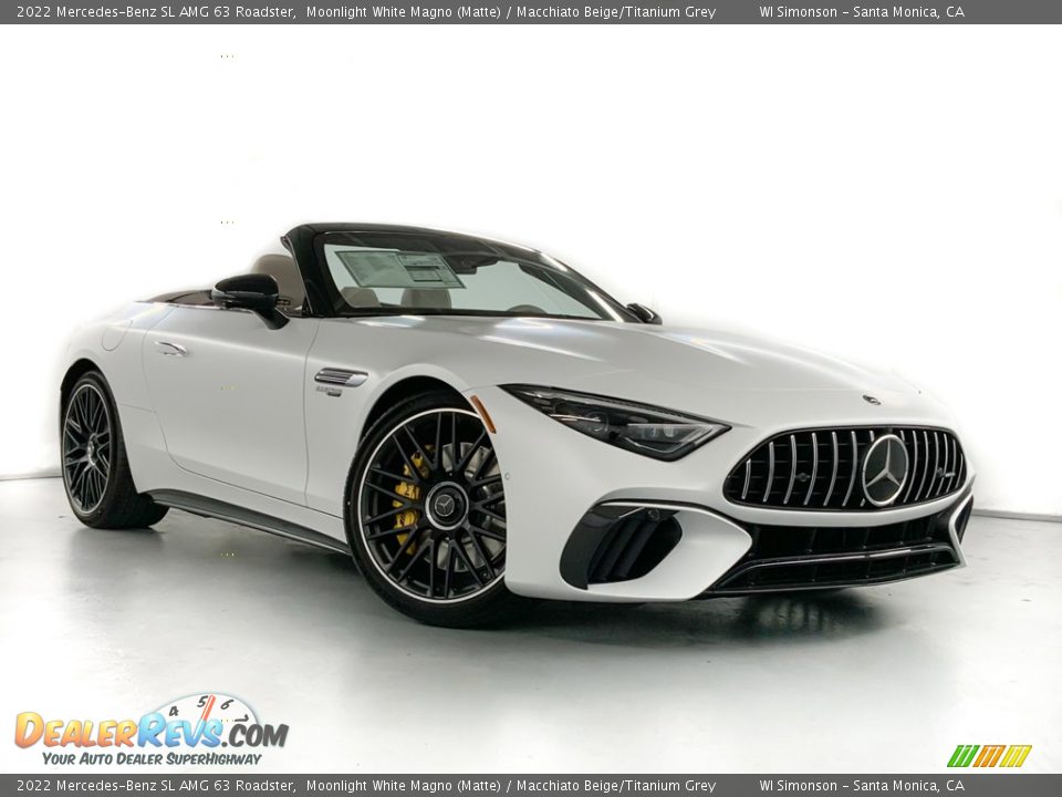 Moonlight White Magno (Matte) 2022 Mercedes-Benz SL AMG 63 Roadster Photo #4