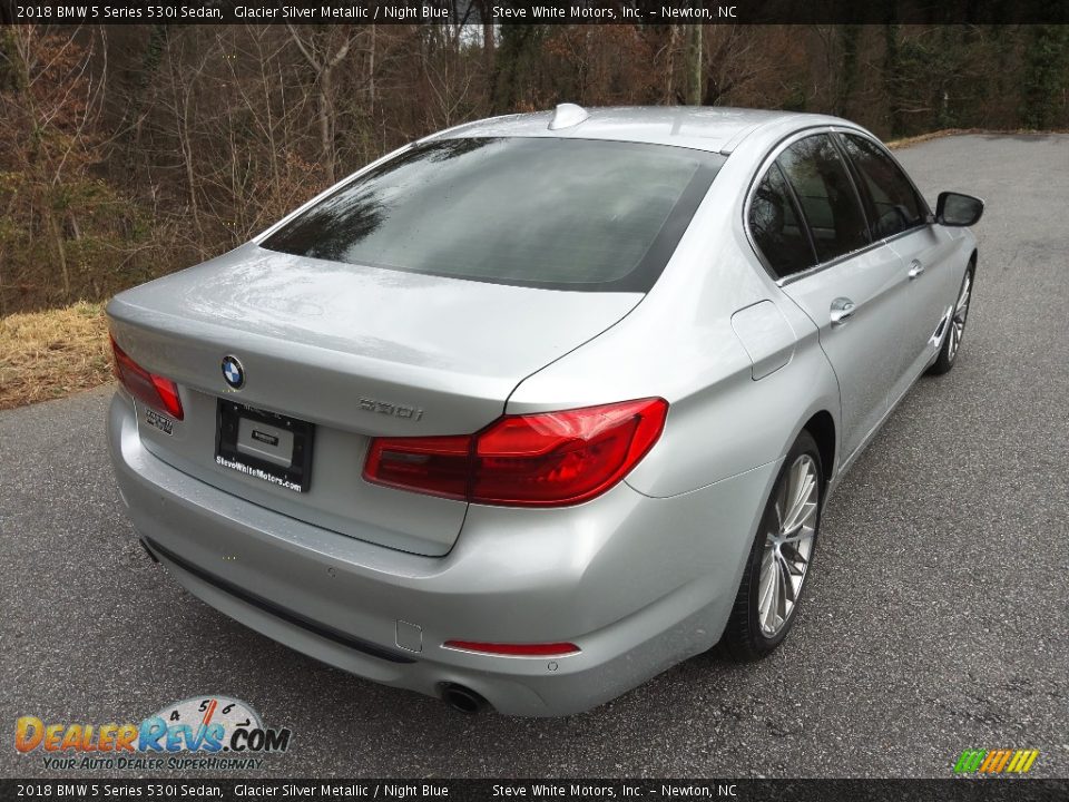 2018 BMW 5 Series 530i Sedan Glacier Silver Metallic / Night Blue Photo #7