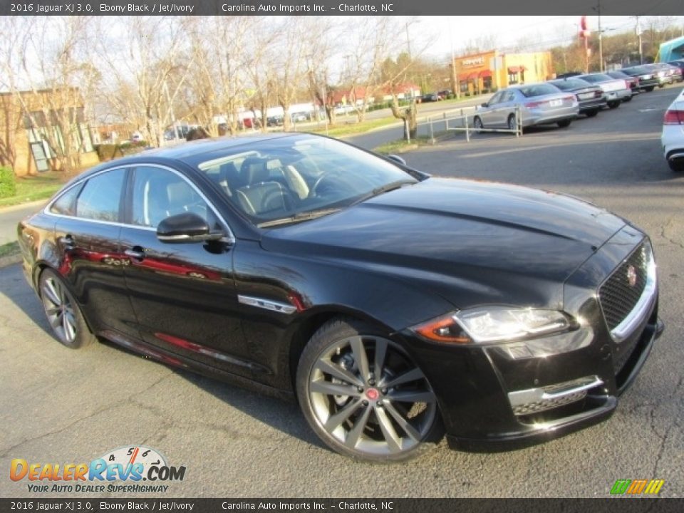 2016 Jaguar XJ 3.0 Ebony Black / Jet/Ivory Photo #3