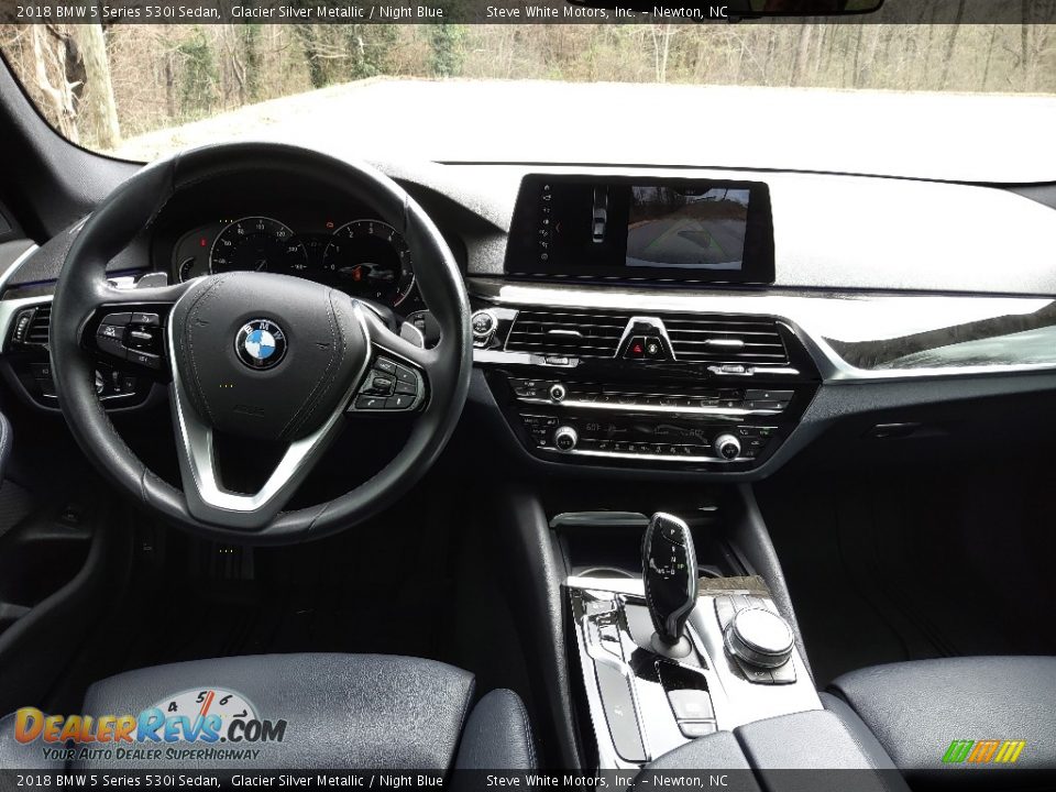 2018 BMW 5 Series 530i Sedan Glacier Silver Metallic / Night Blue Photo #17