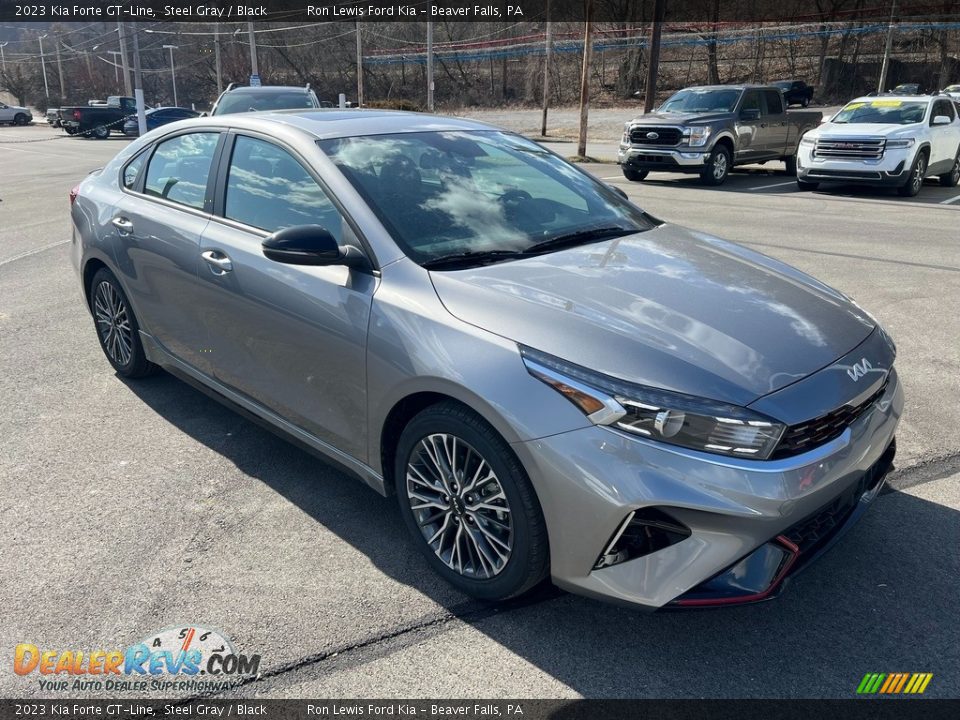 2023 Kia Forte GT-Line Steel Gray / Black Photo #2