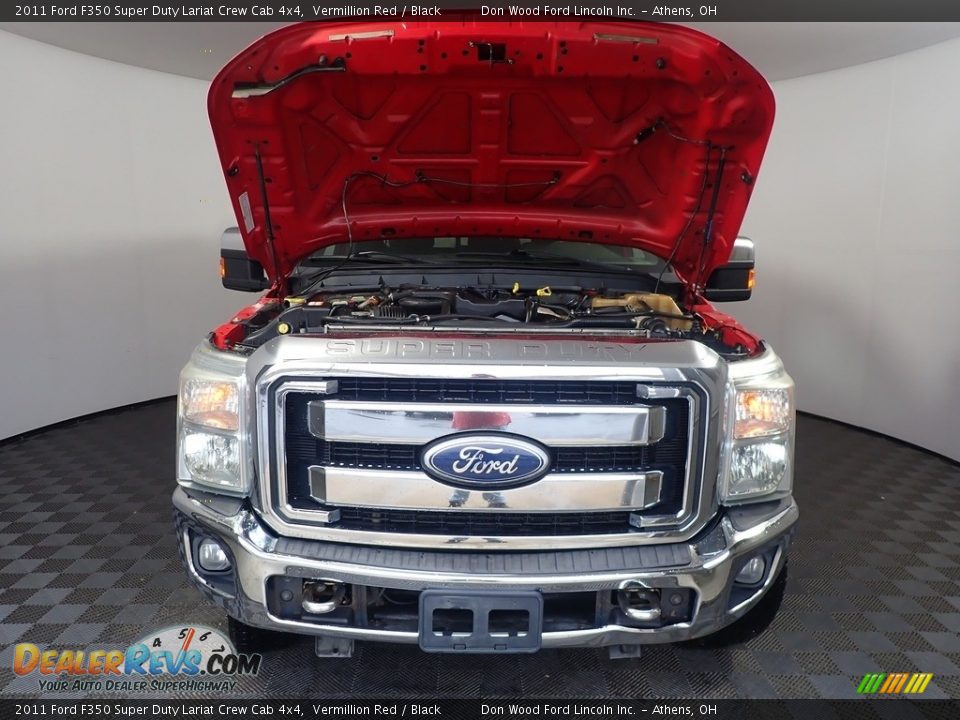 2011 Ford F350 Super Duty Lariat Crew Cab 4x4 Vermillion Red / Black Photo #5
