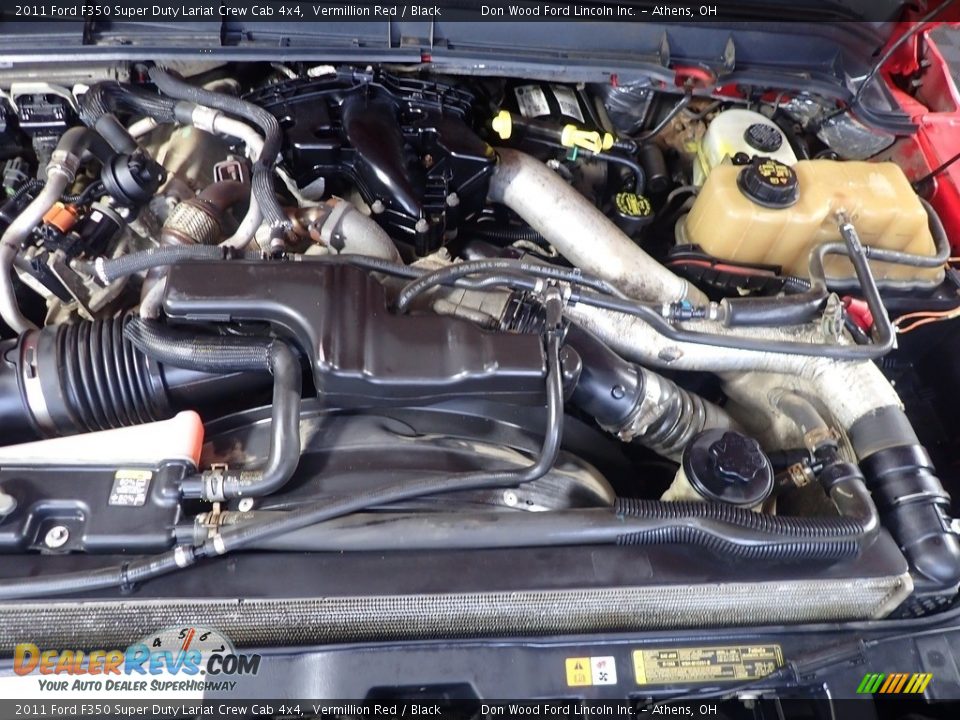 2011 Ford F350 Super Duty Lariat Crew Cab 4x4 Vermillion Red / Black Photo #6