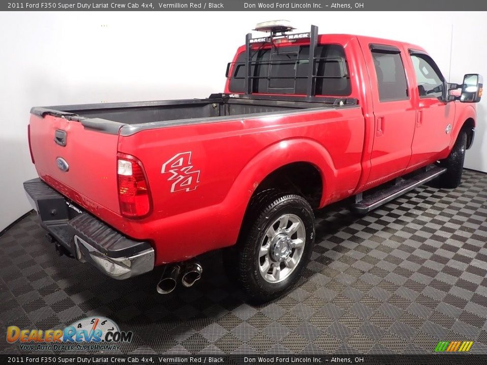 2011 Ford F350 Super Duty Lariat Crew Cab 4x4 Vermillion Red / Black Photo #12
