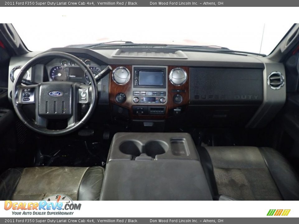 2011 Ford F350 Super Duty Lariat Crew Cab 4x4 Vermillion Red / Black Photo #13