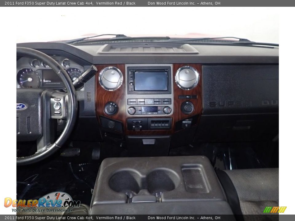 2011 Ford F350 Super Duty Lariat Crew Cab 4x4 Vermillion Red / Black Photo #14