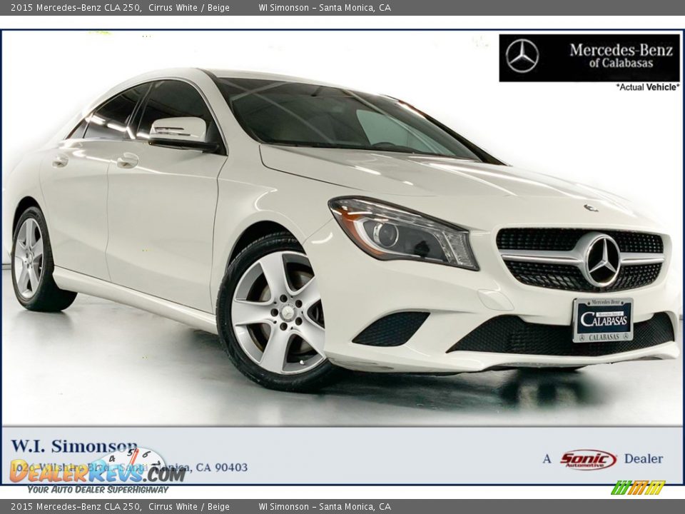 2015 Mercedes-Benz CLA 250 Cirrus White / Beige Photo #1