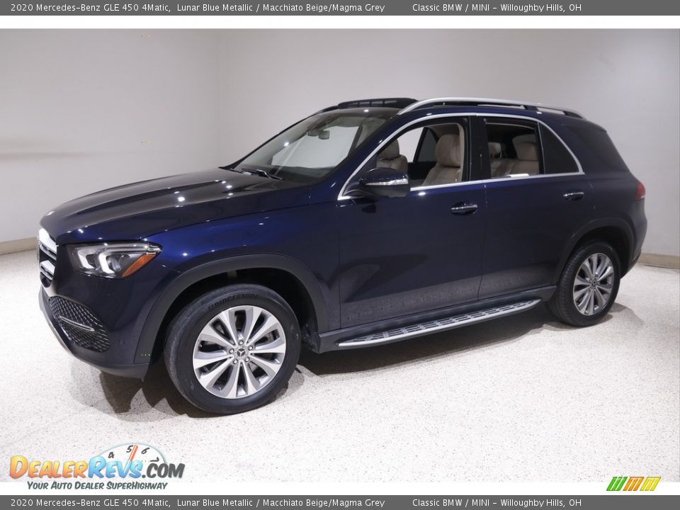 2020 Mercedes-Benz GLE 450 4Matic Lunar Blue Metallic / Macchiato Beige/Magma Grey Photo #3