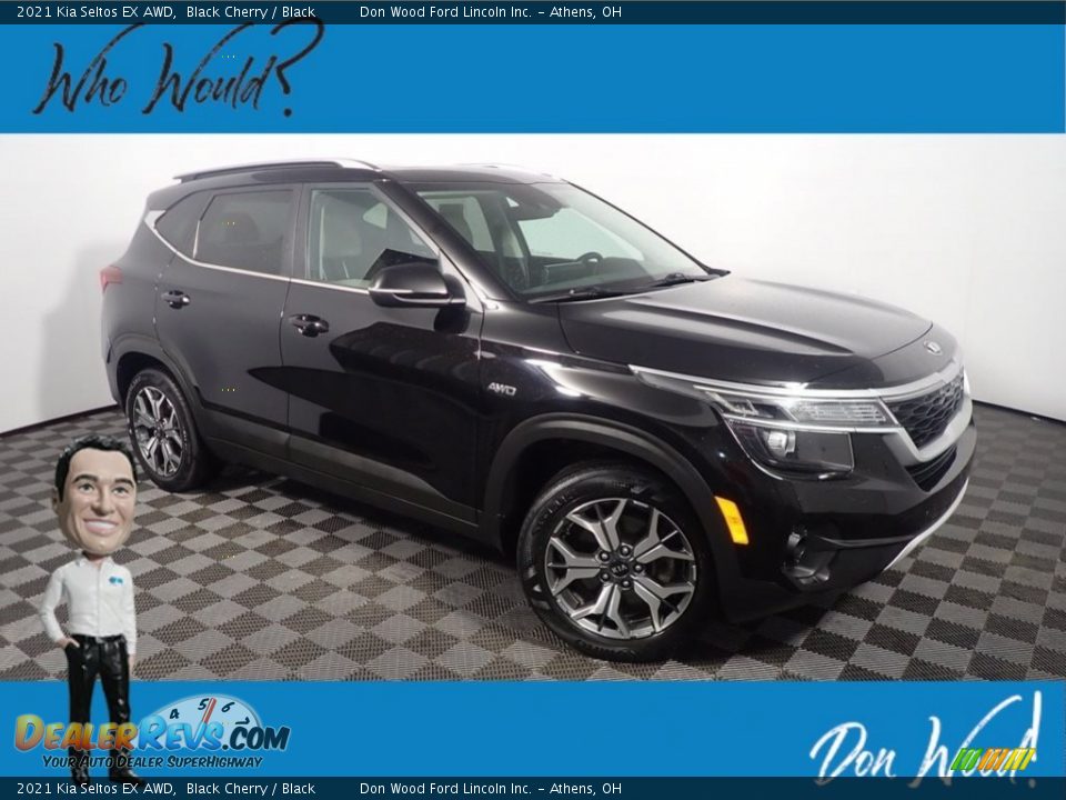 2021 Kia Seltos EX AWD Black Cherry / Black Photo #1