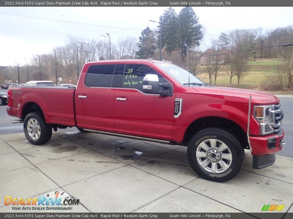 2022 Ford F350 Super Duty Platinum Crew Cab 4x4 Rapid Red / Medium Earth Gray Photo #6