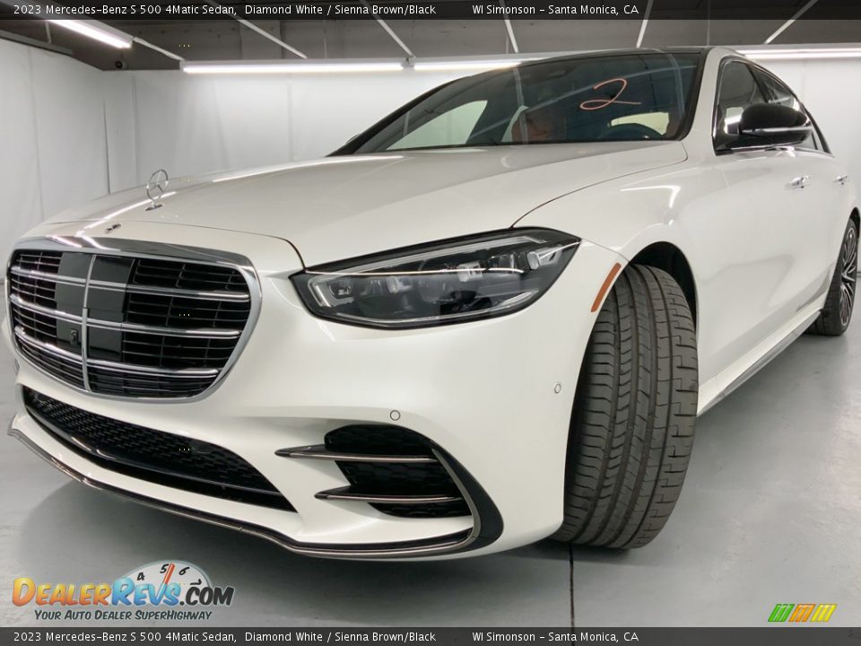 2023 Mercedes-Benz S 500 4Matic Sedan Diamond White / Sienna Brown/Black Photo #7