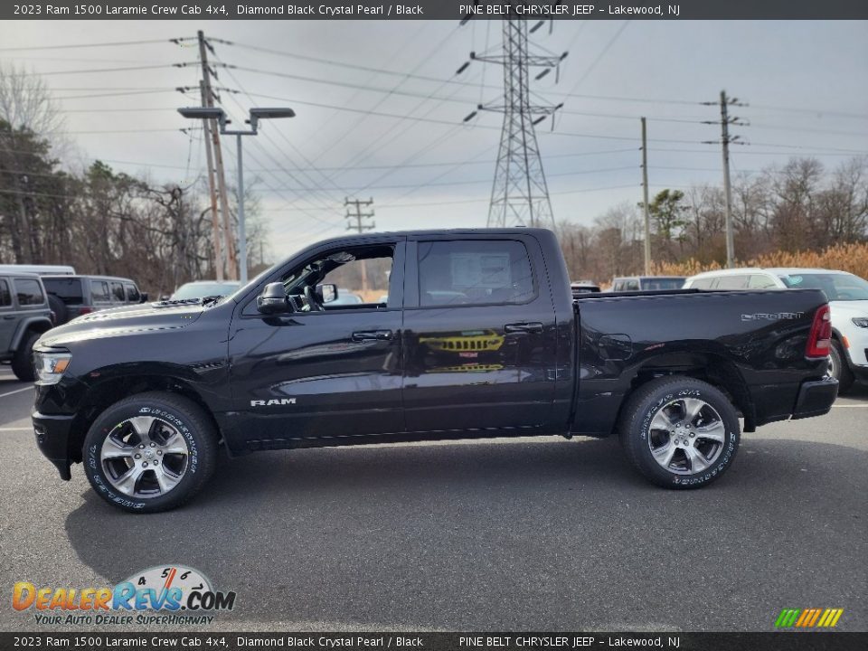 2023 Ram 1500 Laramie Crew Cab 4x4 Diamond Black Crystal Pearl / Black Photo #3