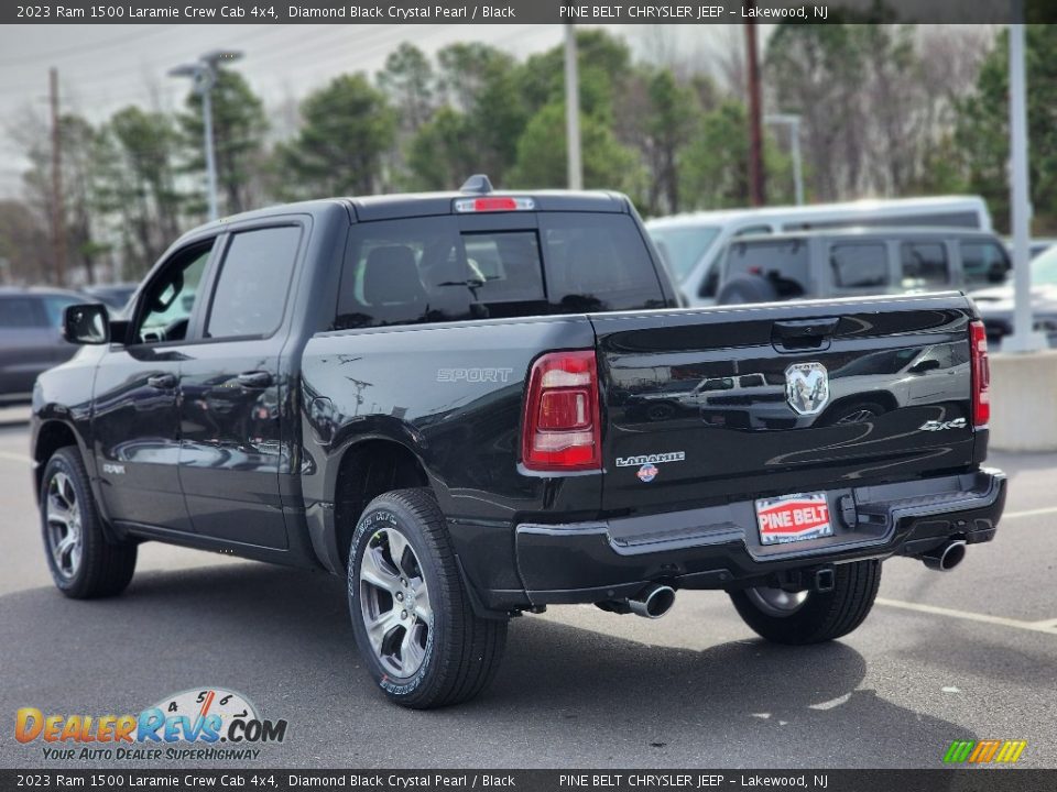 2023 Ram 1500 Laramie Crew Cab 4x4 Diamond Black Crystal Pearl / Black Photo #4