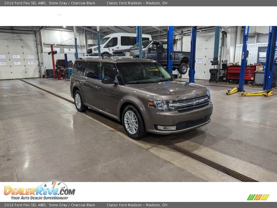2019 Ford Flex SEL AWD Stone Gray / Charcoal Black Photo #7