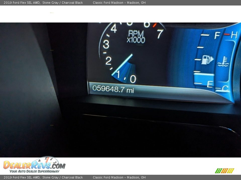 2019 Ford Flex SEL AWD Stone Gray / Charcoal Black Photo #12