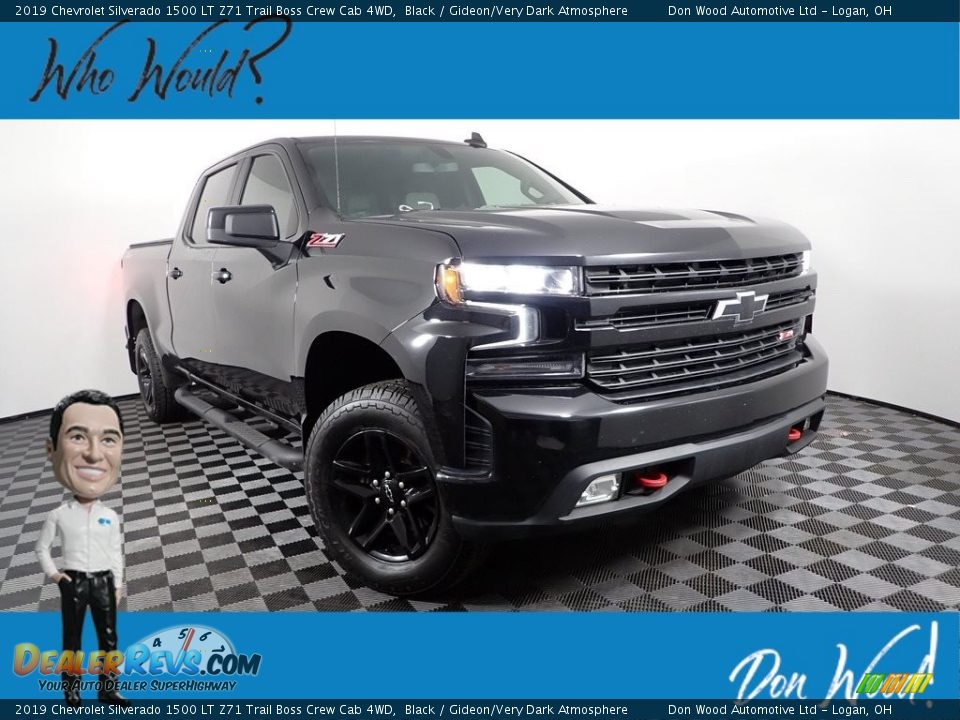 2019 Chevrolet Silverado 1500 LT Z71 Trail Boss Crew Cab 4WD Black / Gideon/Very Dark Atmosphere Photo #1