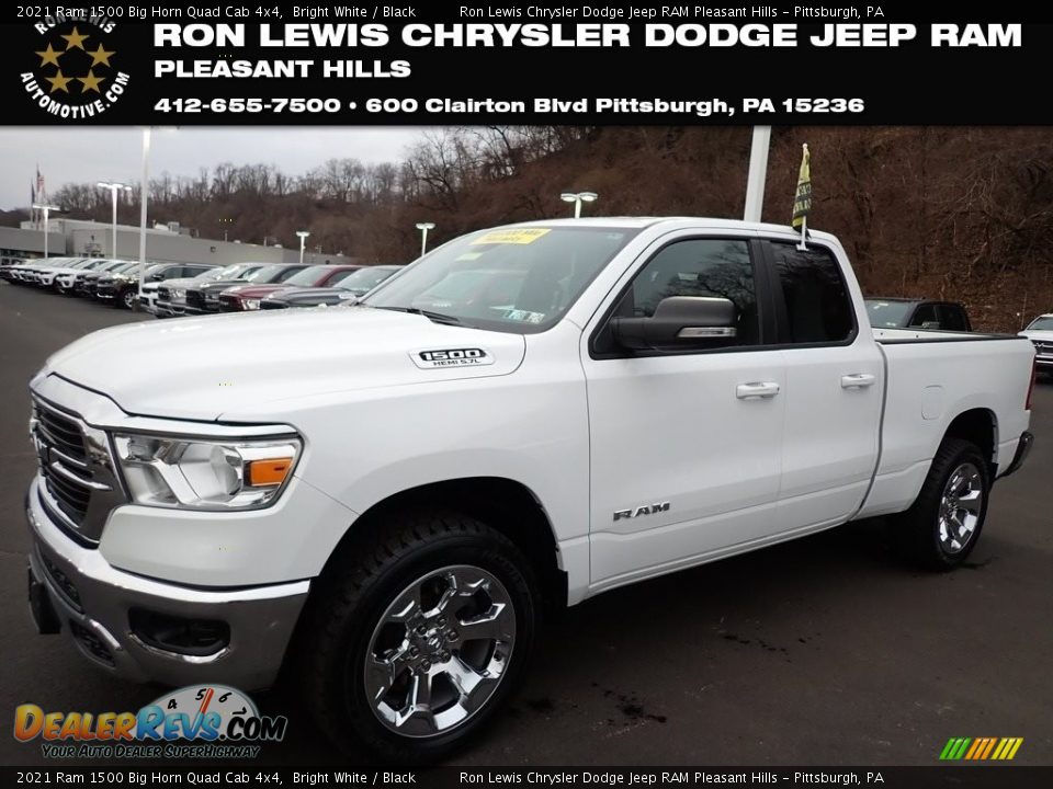 2021 Ram 1500 Big Horn Quad Cab 4x4 Bright White / Black Photo #1