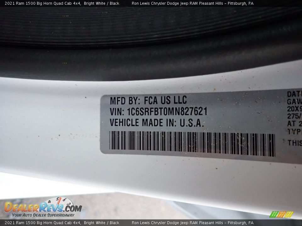 2021 Ram 1500 Big Horn Quad Cab 4x4 Bright White / Black Photo #15