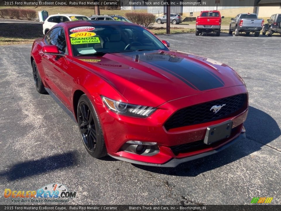 2015 Ford Mustang EcoBoost Coupe Ruby Red Metallic / Ceramic Photo #7