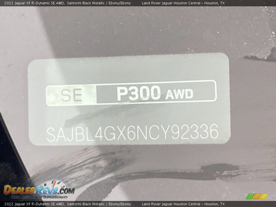 2022 Jaguar XF R-Dynamic SE AWD Santorini Black Metallic / Ebony/Ebony Photo #25