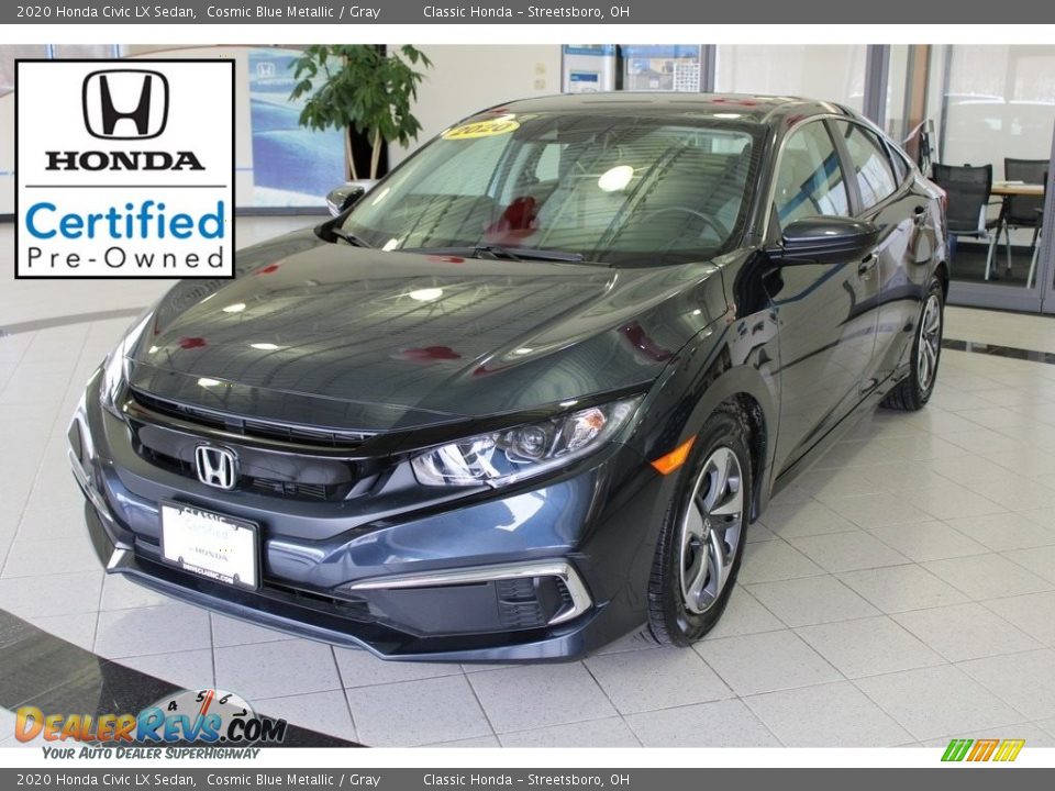 2020 Honda Civic LX Sedan Cosmic Blue Metallic / Gray Photo #1