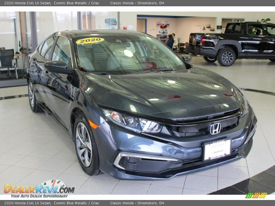 2020 Honda Civic LX Sedan Cosmic Blue Metallic / Gray Photo #4