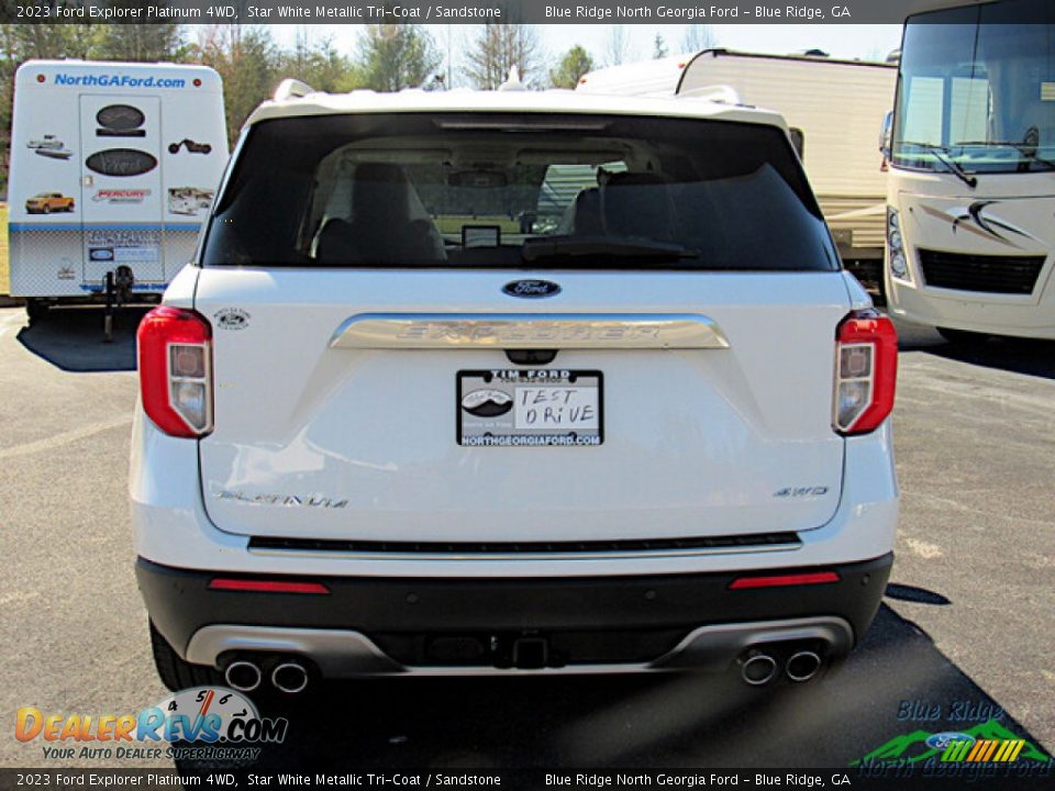 2023 Ford Explorer Platinum 4WD Star White Metallic Tri-Coat / Sandstone Photo #4