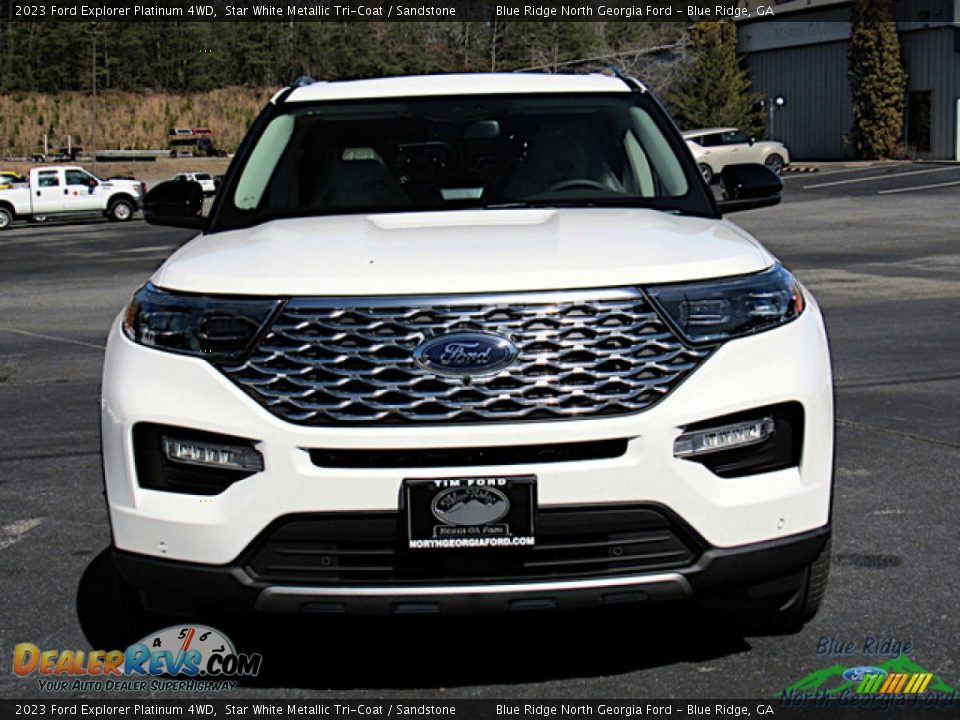 2023 Ford Explorer Platinum 4WD Star White Metallic Tri-Coat / Sandstone Photo #8