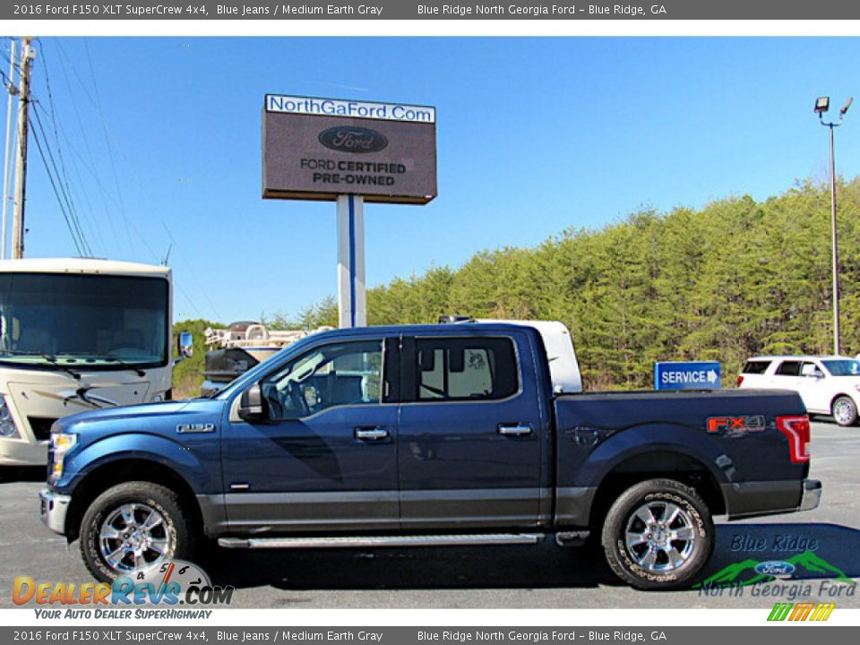 2016 Ford F150 XLT SuperCrew 4x4 Blue Jeans / Medium Earth Gray Photo #2