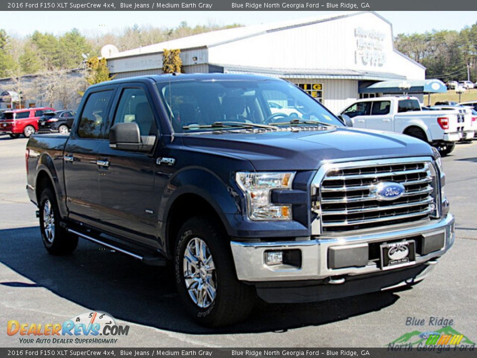 2016 Ford F150 XLT SuperCrew 4x4 Blue Jeans / Medium Earth Gray Photo #7