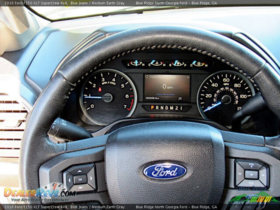 2016 Ford F150 XLT SuperCrew 4x4 Blue Jeans / Medium Earth Gray Photo #17